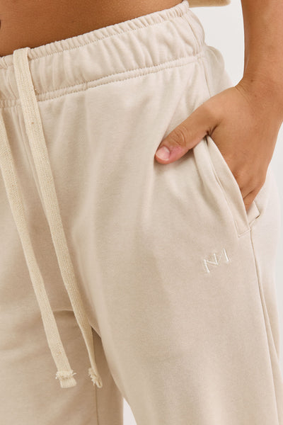 מכנסי פרנץ' טרי סלסט גזרה ישרה | בז'