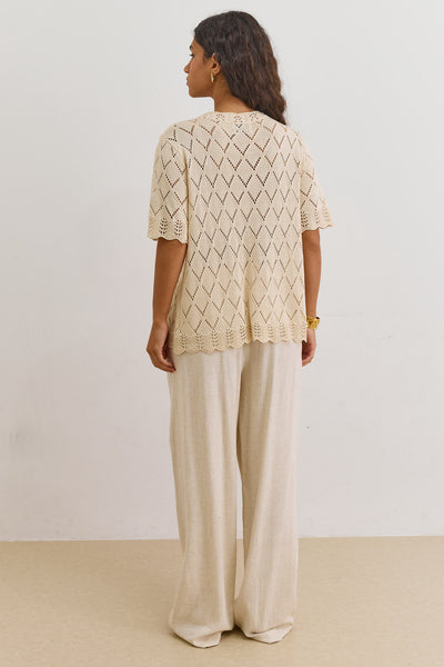 חולצת כפתורים קלייר קרושה | בז'