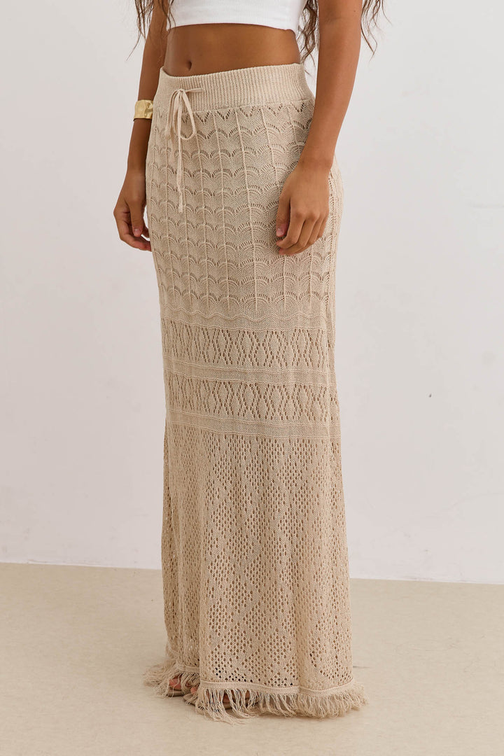 חצאית קרושה הלן סיומת פרנזים | בז'