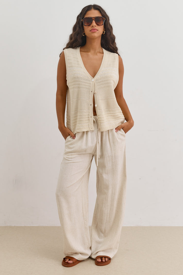 ווסט סריג תיאה עם טקסטורה | בז'