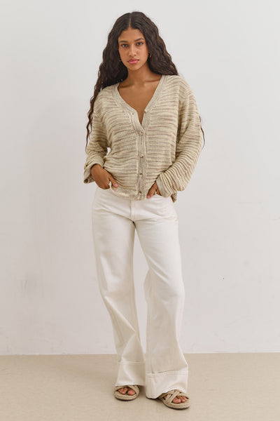 PRE-ORDER קרדיגן סריג לולה סטרייפס | צהוב