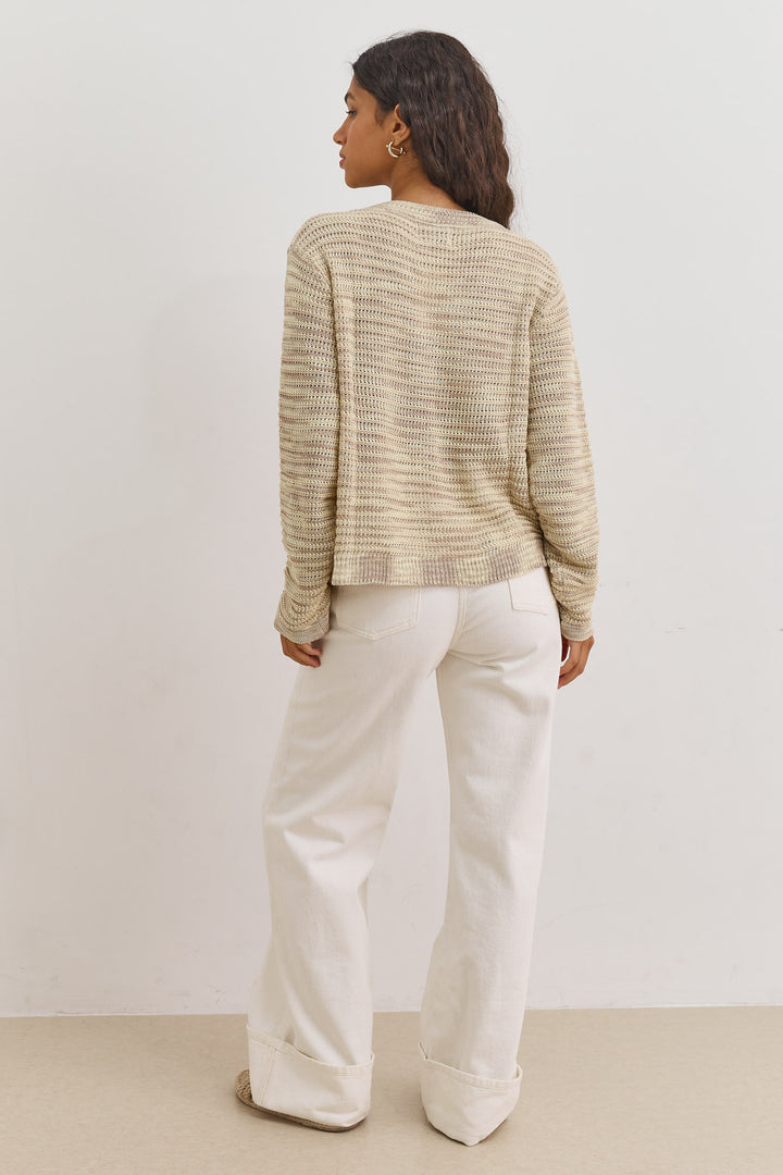 קרדיגן סריג לולה סטרייפס | צהוב