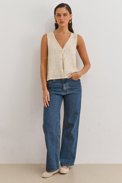 ווסט סריג לוקה עם טקסטורה | בז'