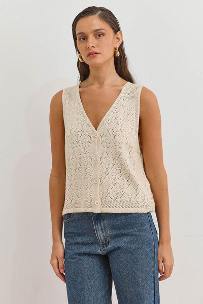 ווסט סריג לוקה עם טקסטורה | בז'