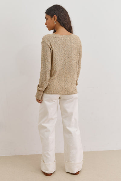 PRE-ORDER קרדיגן כפתורים סול בד טקסטורה | מוקה