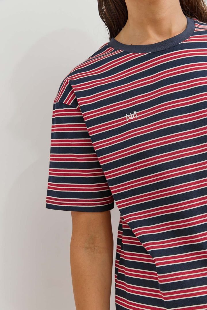 טי שירט ז'אן סטרייפס | אדום/נייבי