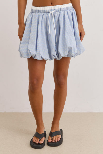 חצאית בלון מישיגן הדפס משבצות | כחול