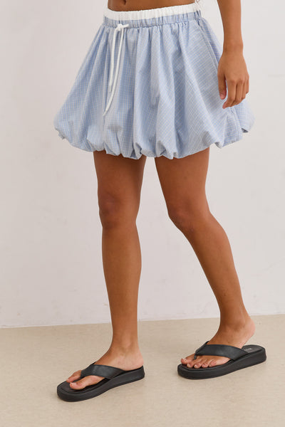 חצאית בלון מישיגן הדפס משבצות | כחול