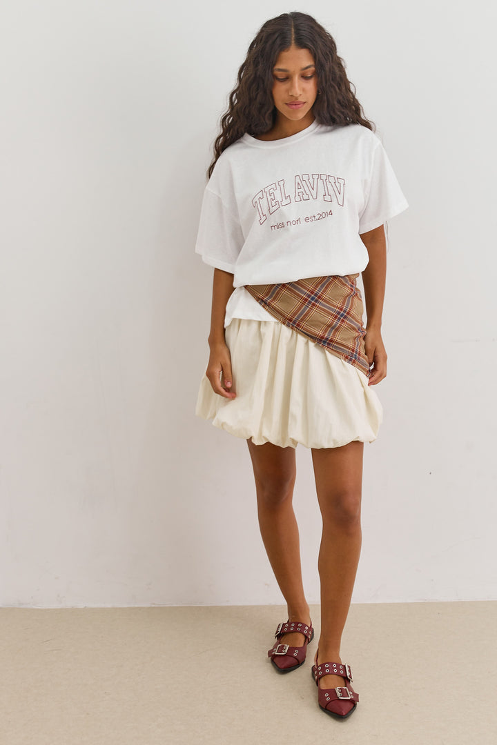 מטפחת קמיל הדפס משבצות | חום