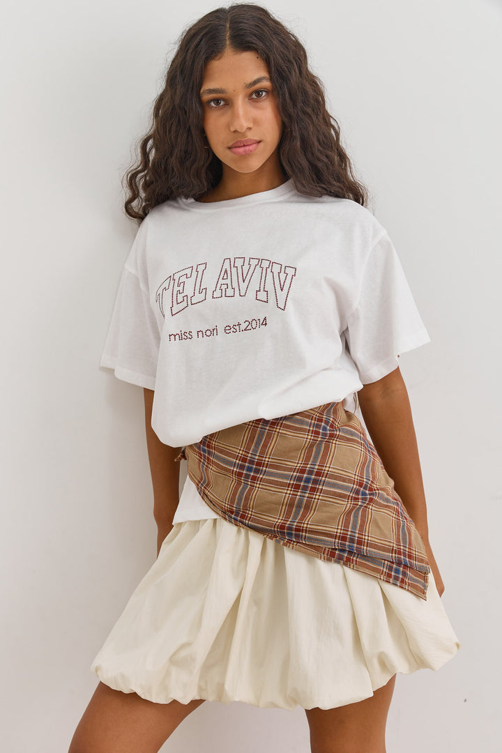 מטפחת קמיל הדפס משבצות | חום