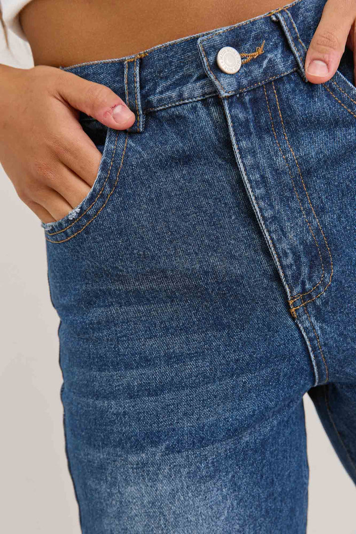 מכנסי דנים פטריק גזרה ישרה | ג'ינס כהה