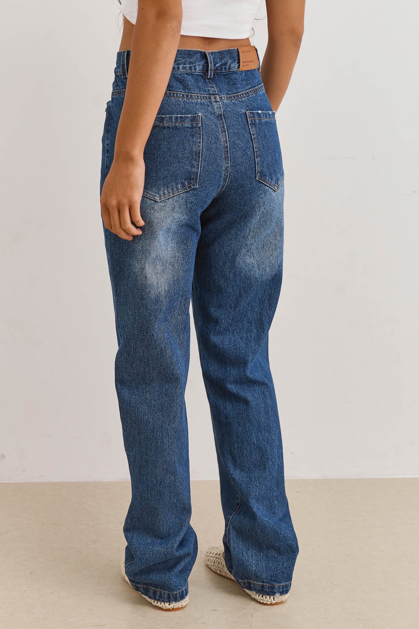 מכנסי דנים פטריק גזרה ישרה | ג'ינס כהה