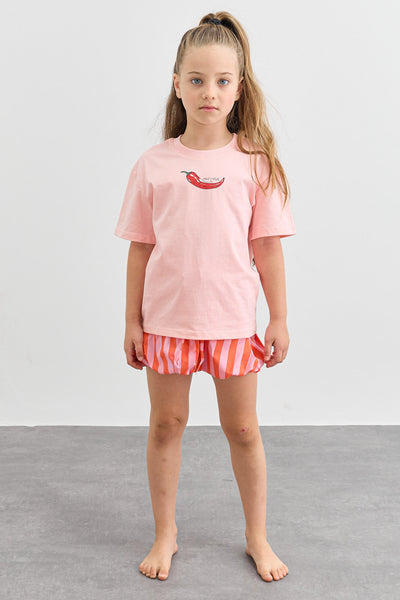 טי שירט HOT CHILI בגזרת אוברסייז  | ורוד