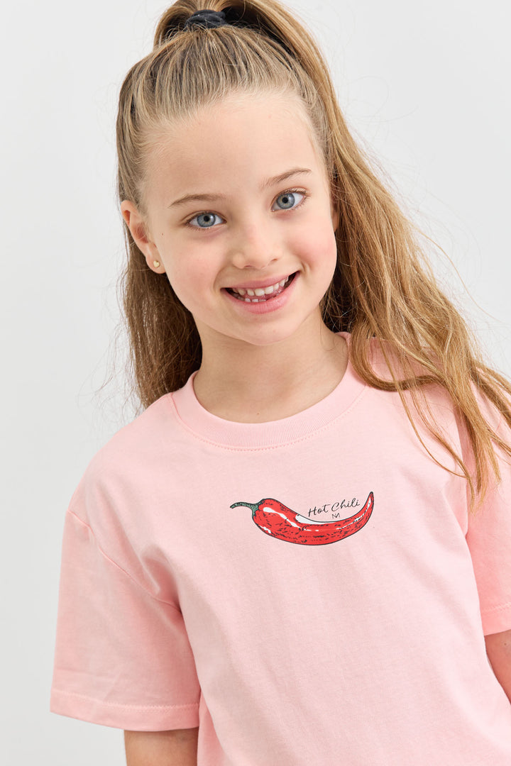 טי שירט HOT CHILI בגזרת אוברסייז  | ורוד