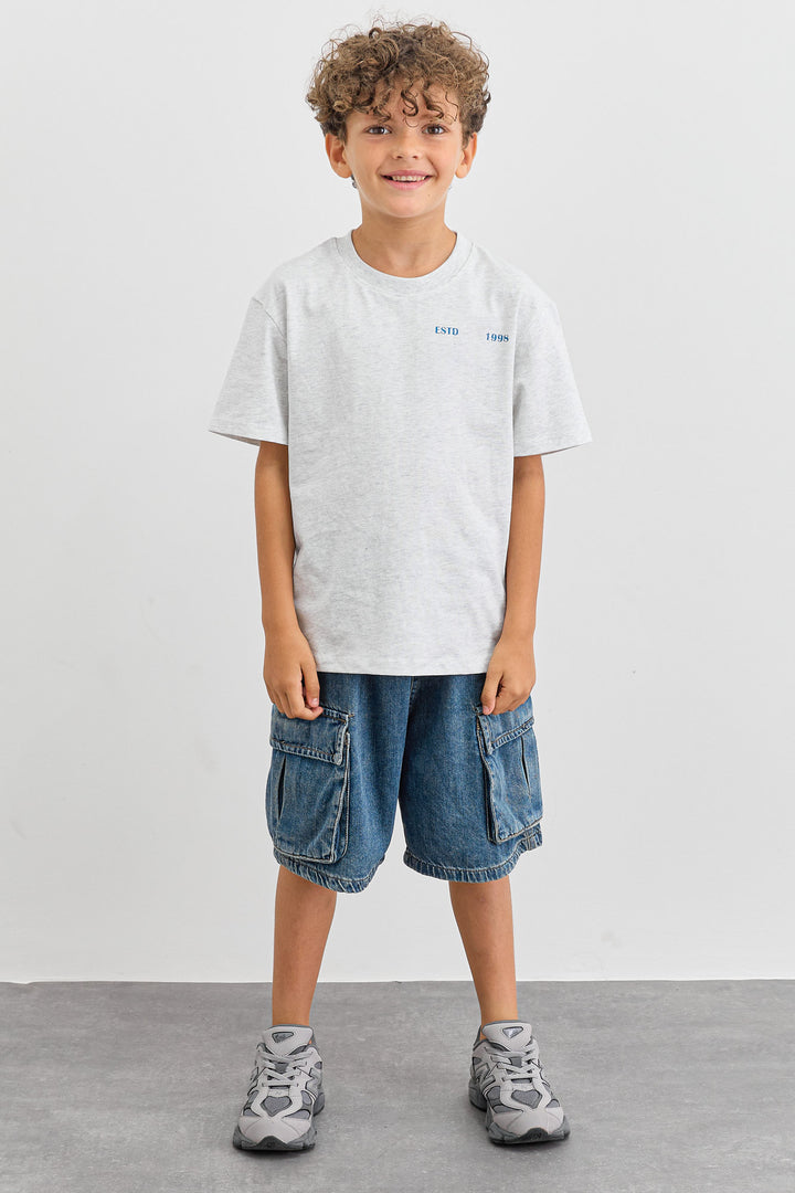 טי שירט COWBOY גזרת אוברסייז | אפור בהיר