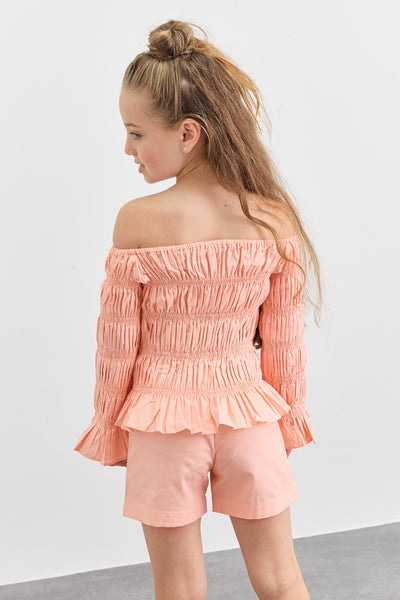 חליפת כיווצים טופ אוף שולדרס ושורטס | ורוד