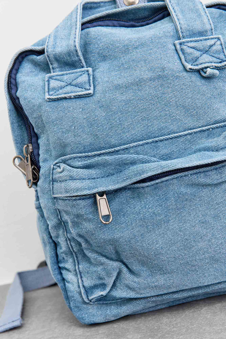 תיק גב דנים גדול | ג'ינס בהיר
