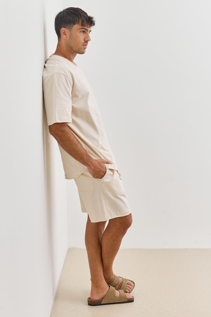 טי שירט סיימון סיומת גזורה | אבן