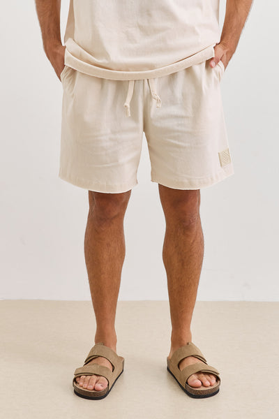 מכנסיי סיימון בשילוב פאץ' לוגו | אבן