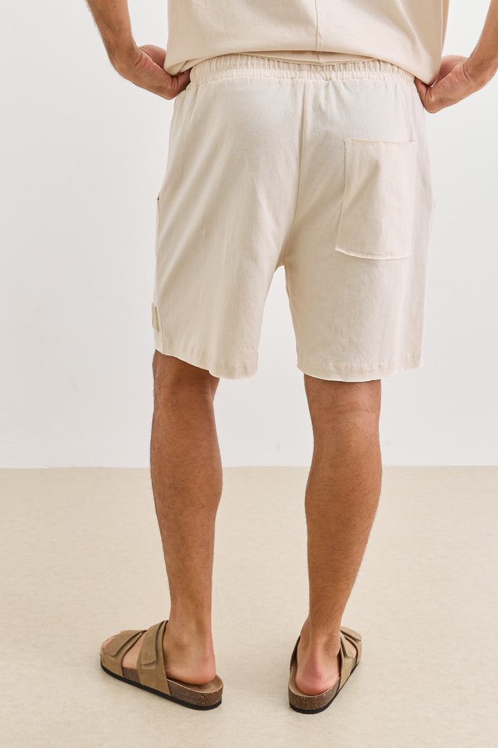 מכנסיי סיימון בשילוב פאץ' לוגו | אבן