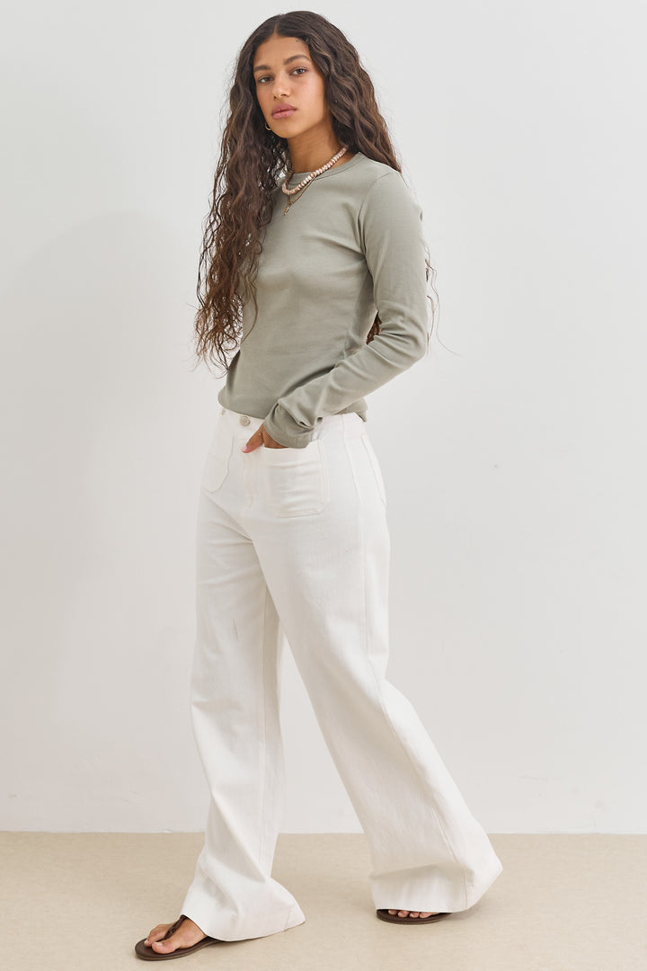 חולצת בייסיק לני שרוול כפפה | ירוק