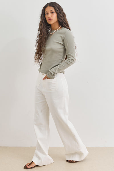 חולצת בייסיק לני שרוול כפפה | ירוק