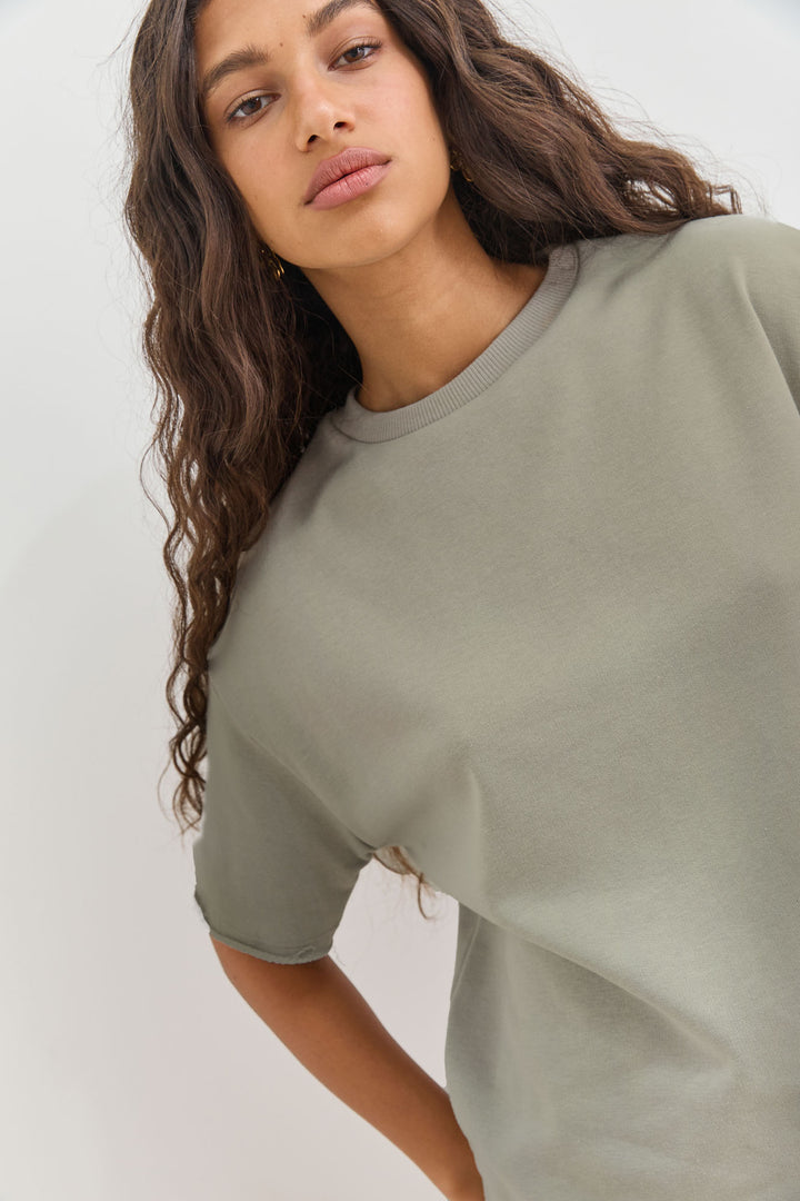 טי שירט בקי פרנץ' טרי סיומת פרומה | ירוק זית