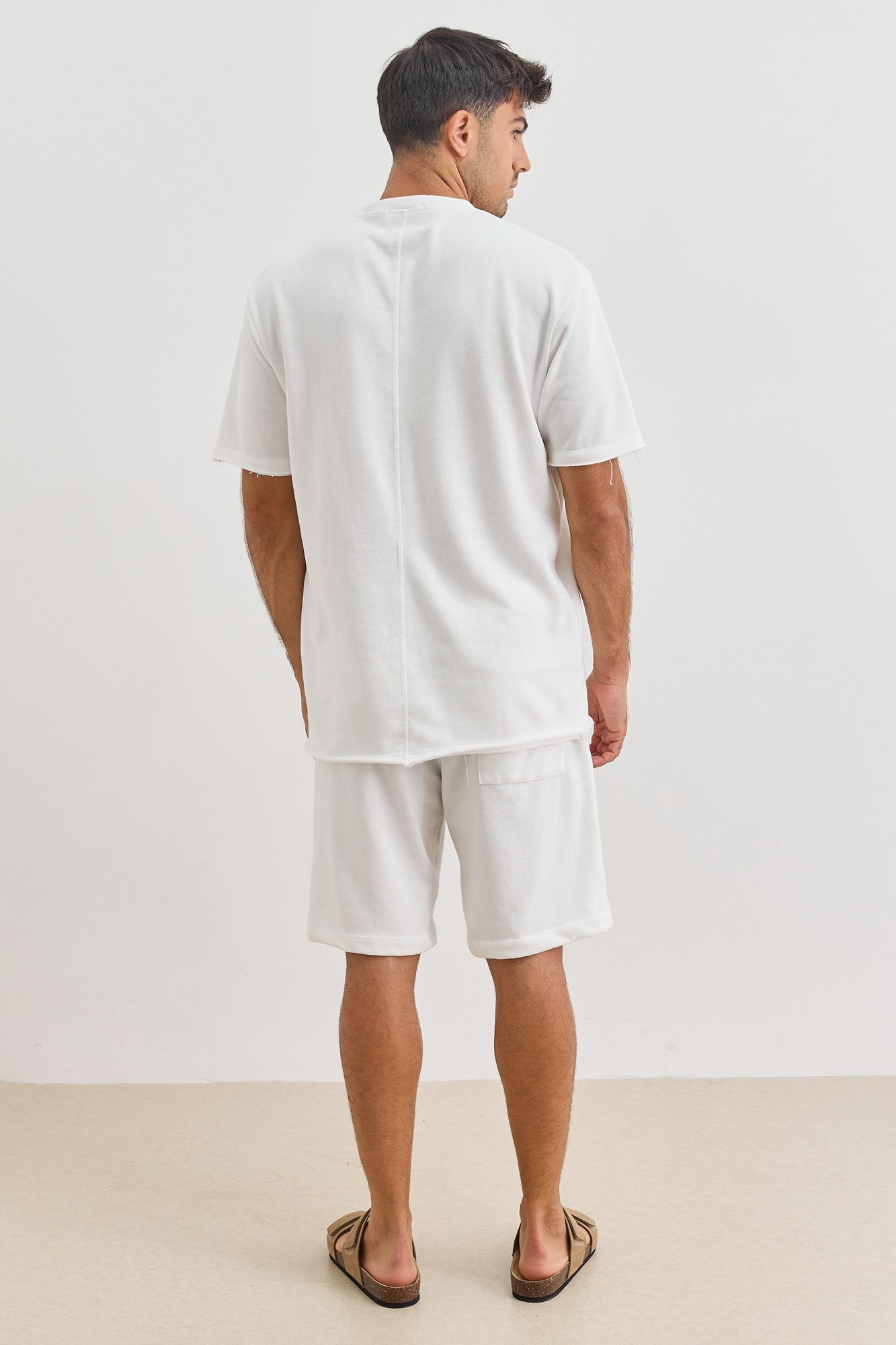 טי שירט תומאס פרנץ' טרי סיומת גזורה | לבן