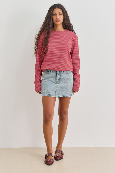 חולצת דריה סטרייפס | ורוד/אדום