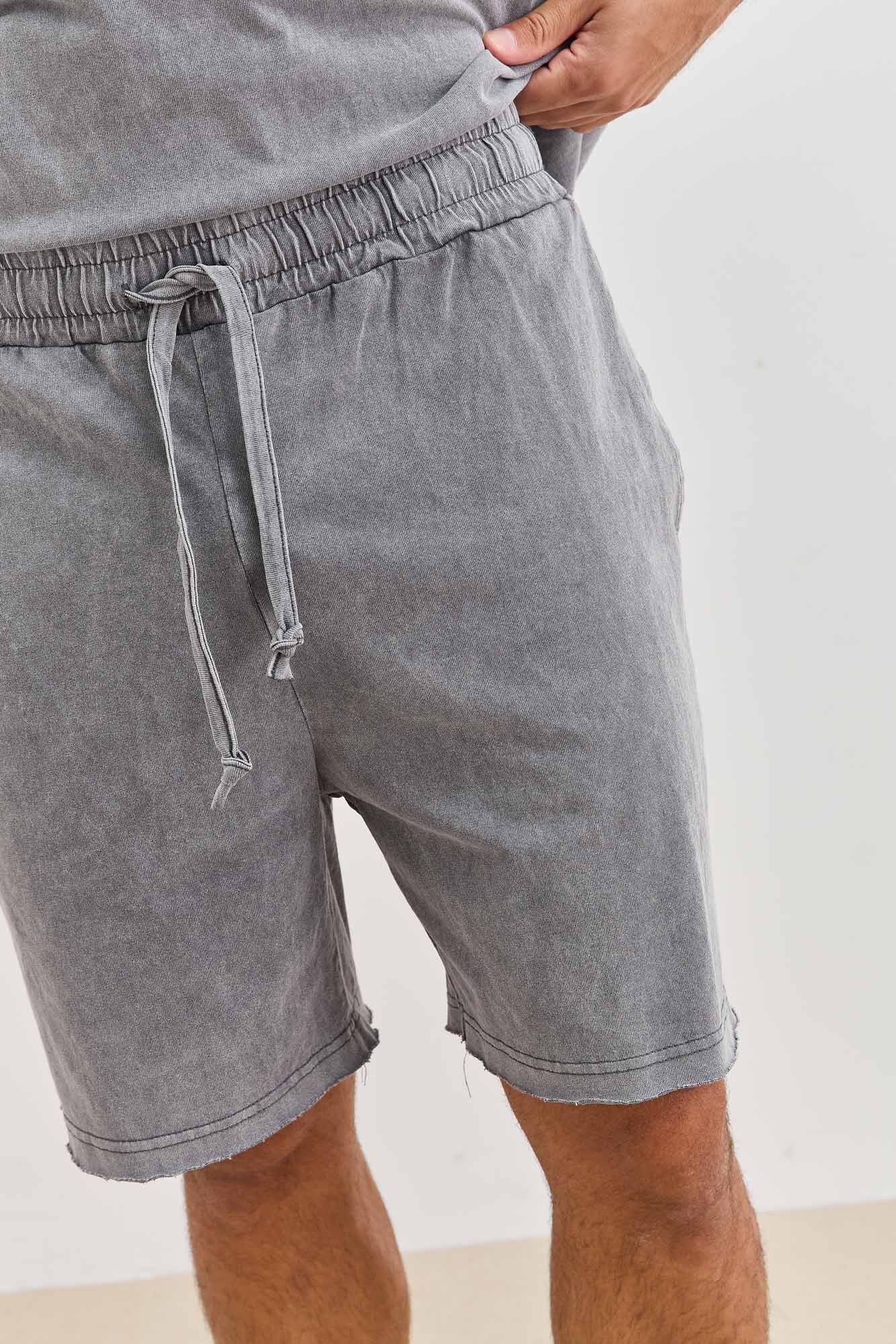 שורטס קרלוס וואש סיומת גזורה | אפור