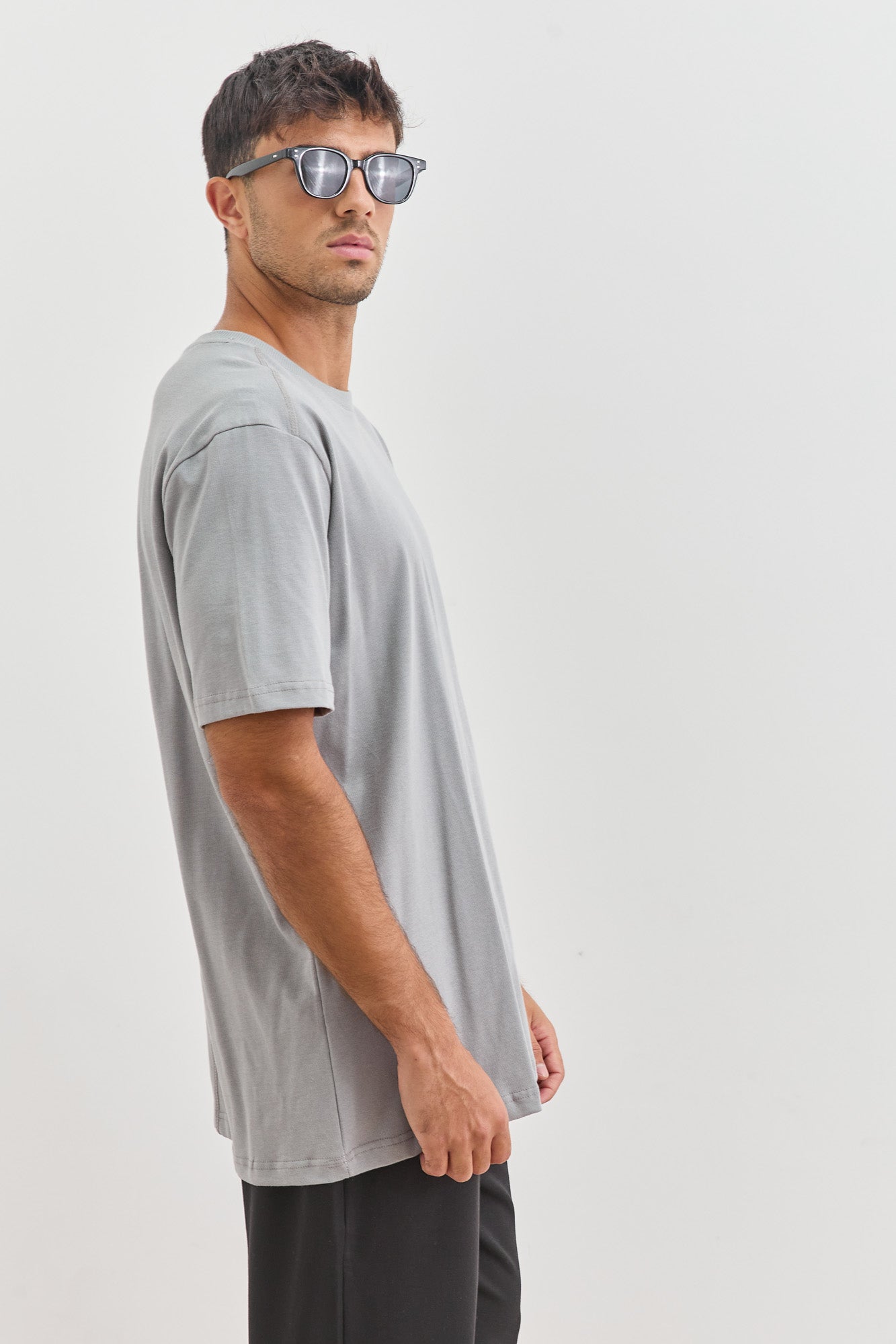 טי שירט סטיבן תפר בגב | אפור