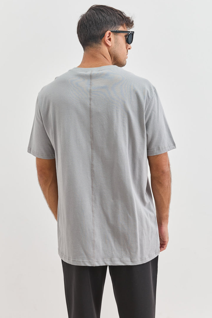 טי שירט סטיבן תפר בגב | אפור