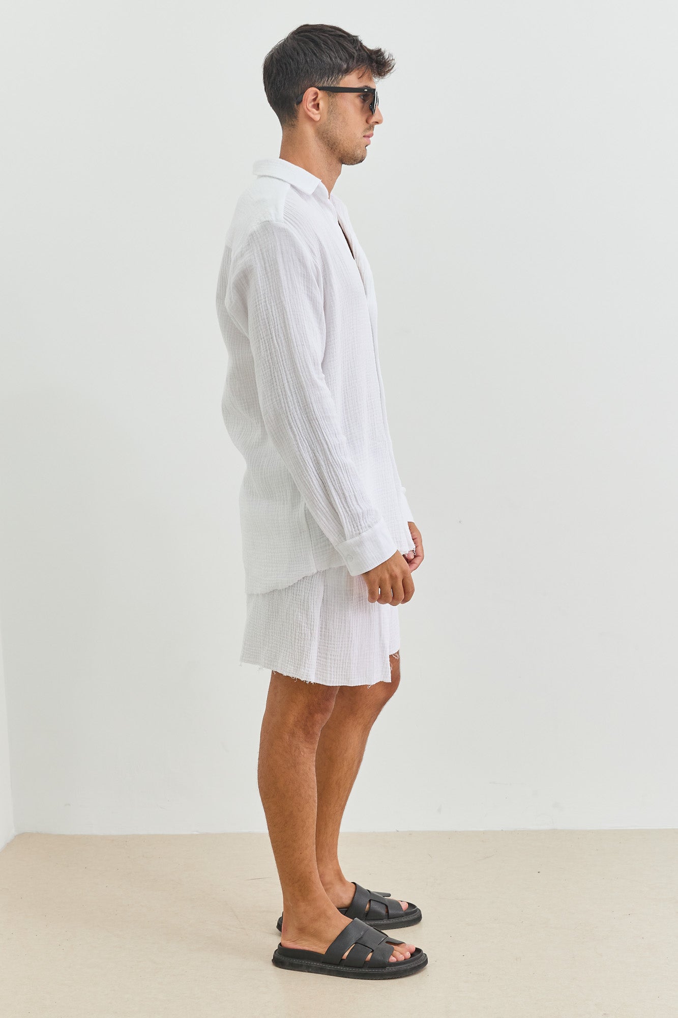 חולצה מכופתרת איידן טטרה סיומת פרומה | לבן