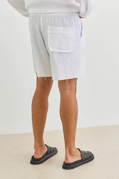 מכנס איידן טטרה סיומת גזורה | לבן