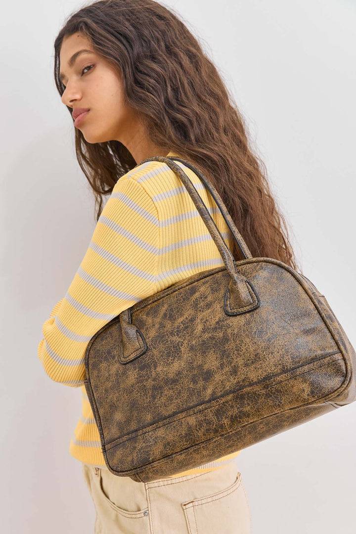 תיק בילי דמוי עור משופשף | חום