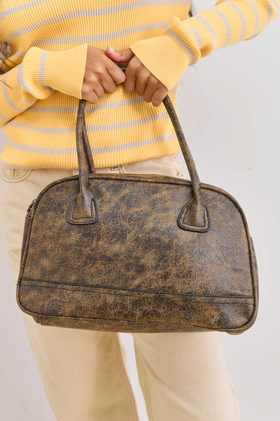 תיק בילי דמוי עור משופשף | חום