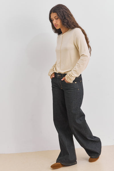 חולצת בייסיק נורה תפר קדמי | בז'