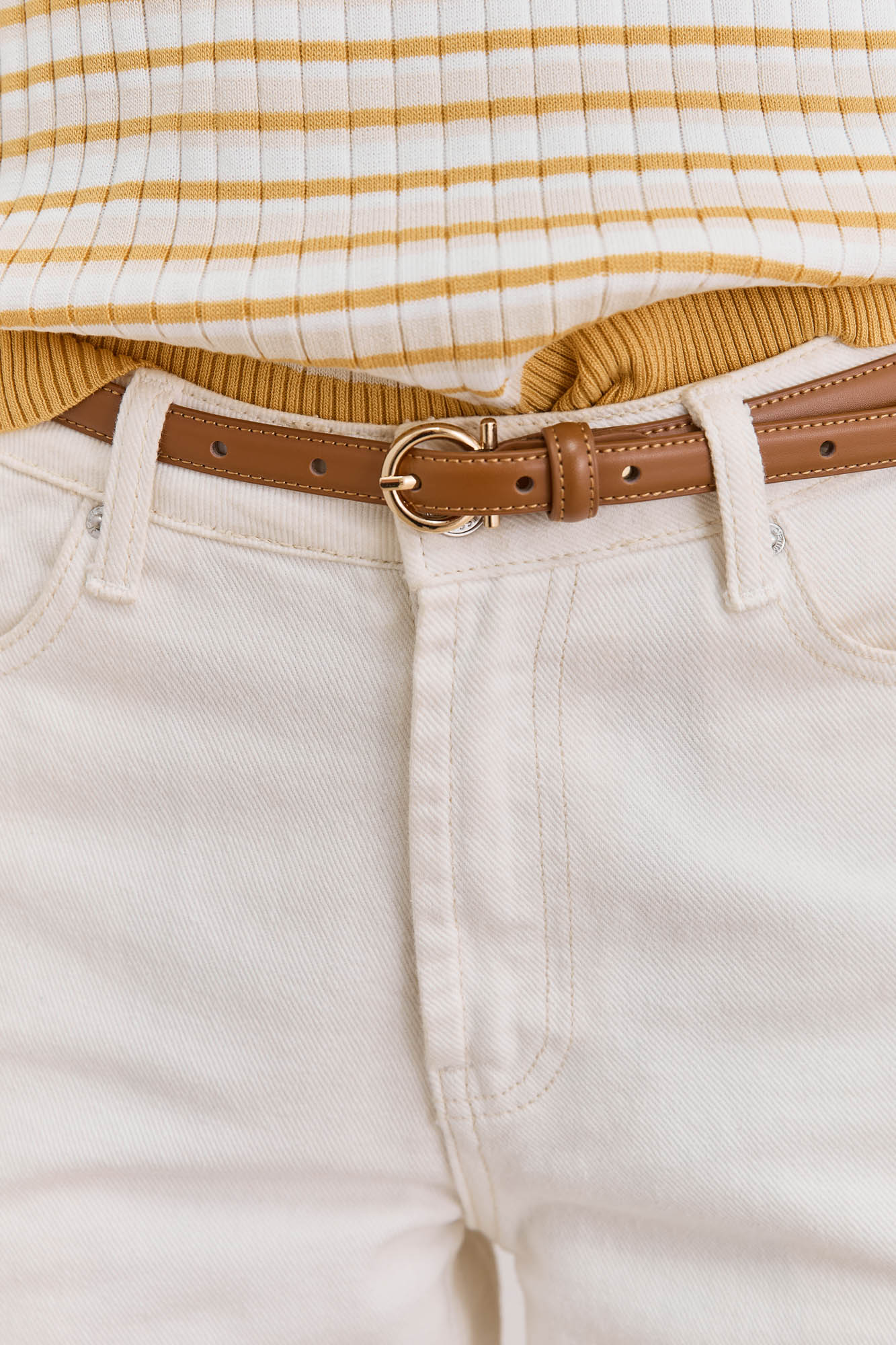 חגורה דקה רייצ'ל דמוי עור | חום