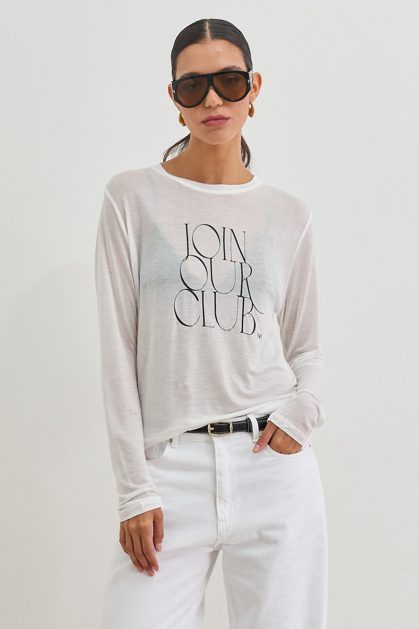 חולצת נורי קלאב בד שקפקף | לבן