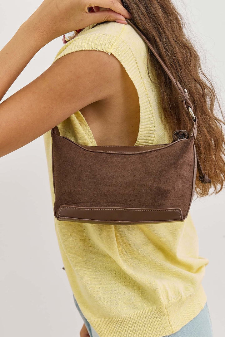 תיק ניל בד זמש | חום כהה