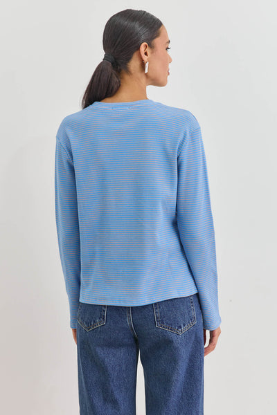 חולצת דריה סטרייפס | כחול/בז'