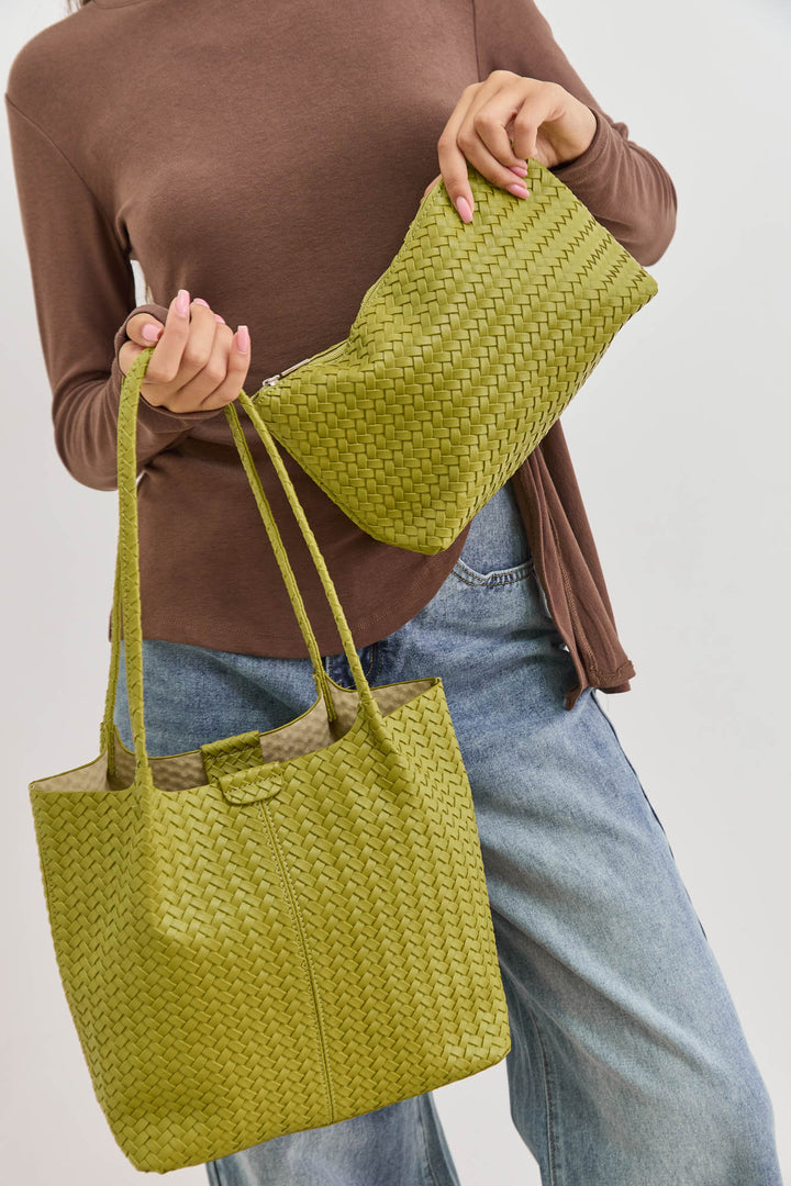 תיק כתף קלוע מונטי דמו עור | ירוק