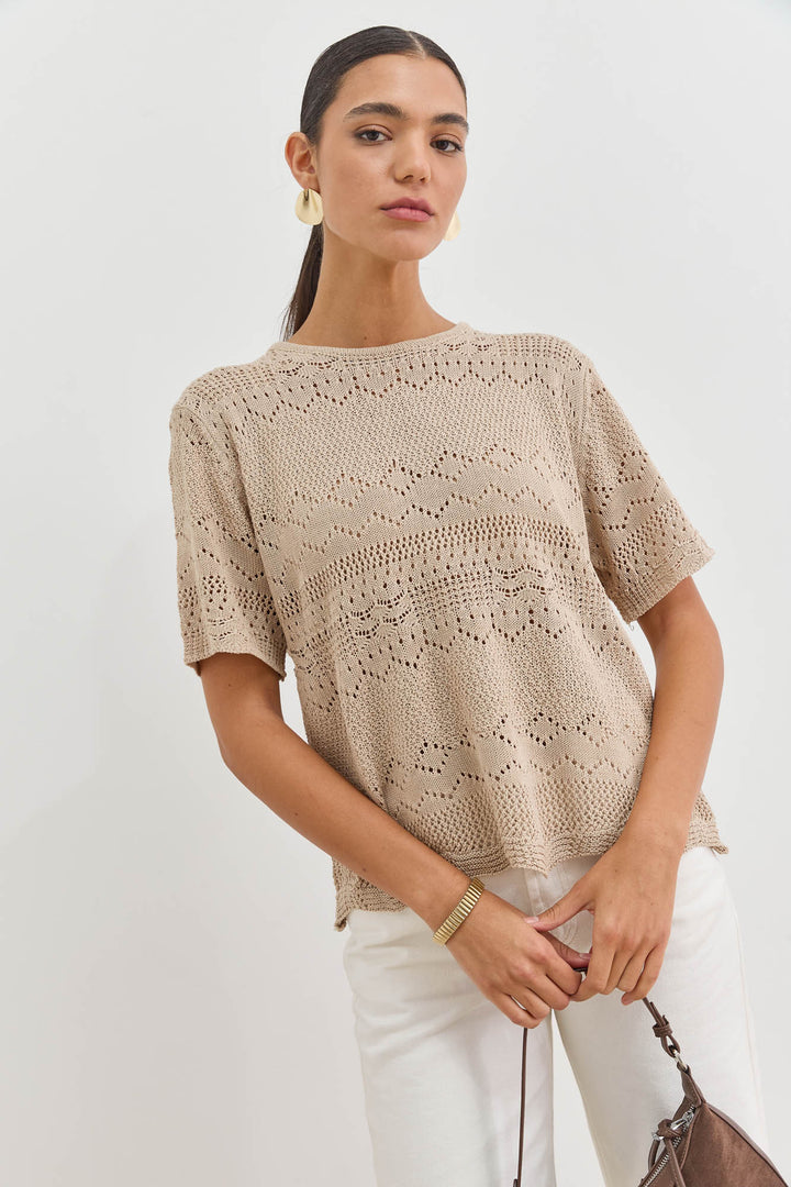 חולצת סריג אנה קרושה | מוקה