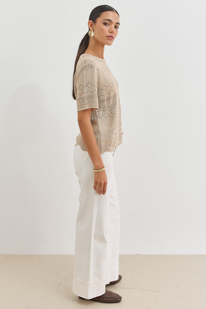 חולצת סריג אנה קרושה | מוקה