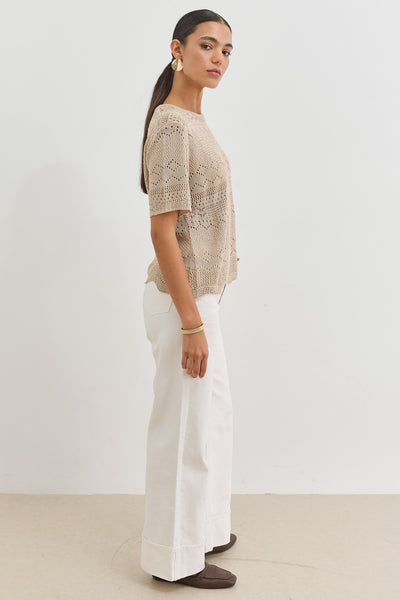 חולצת סריג אנה קרושה | מוקה