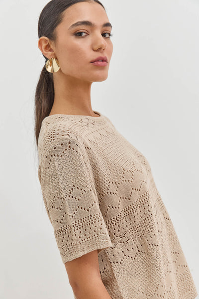 חולצת סריג אנה קרושה | מוקה