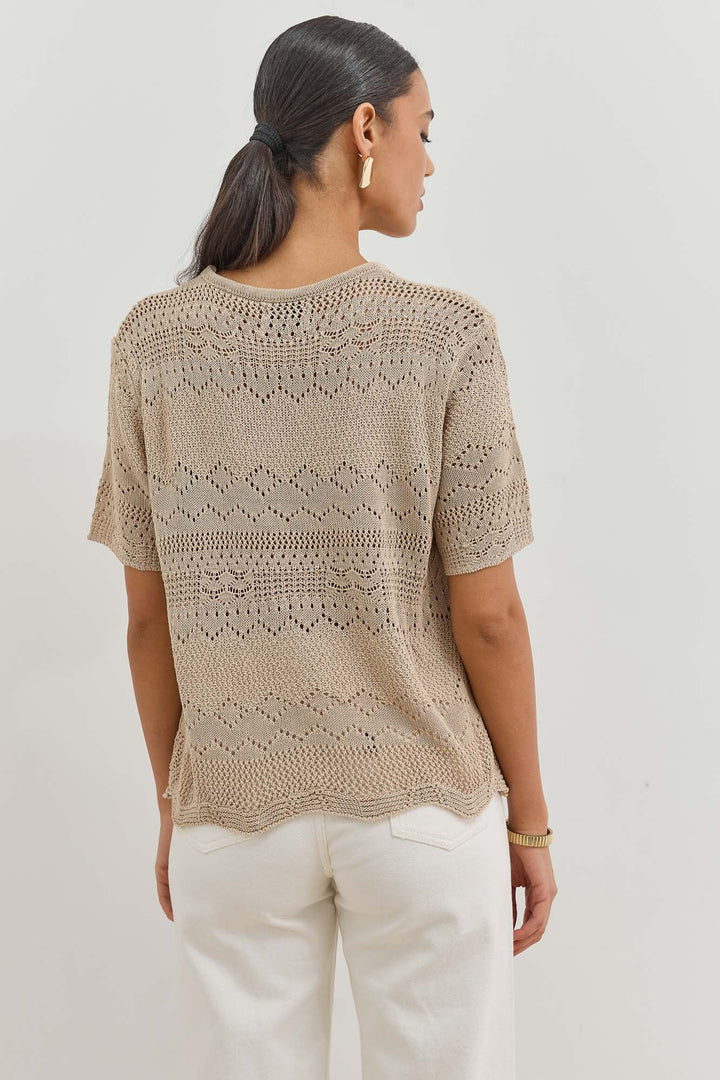 חולצת סריג אנה קרושה | מוקה