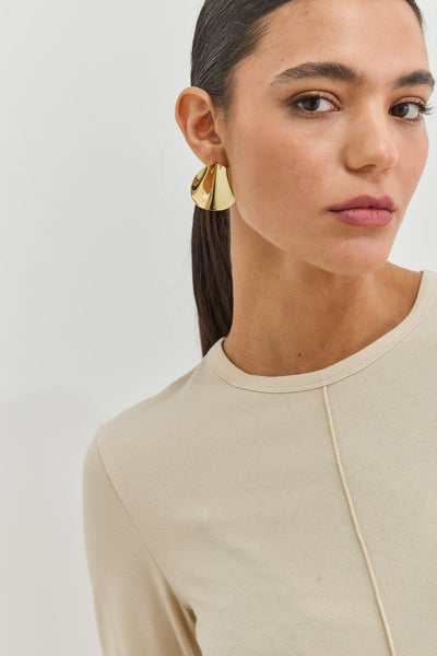 עגילי נומה צמודים צורת עיגול | זהב