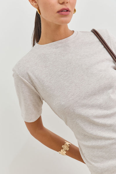 חולצת אנני רצועות קשירה | בז' מלאנז'