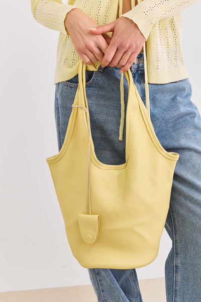 תיק רונדה דמוי עור | צהוב